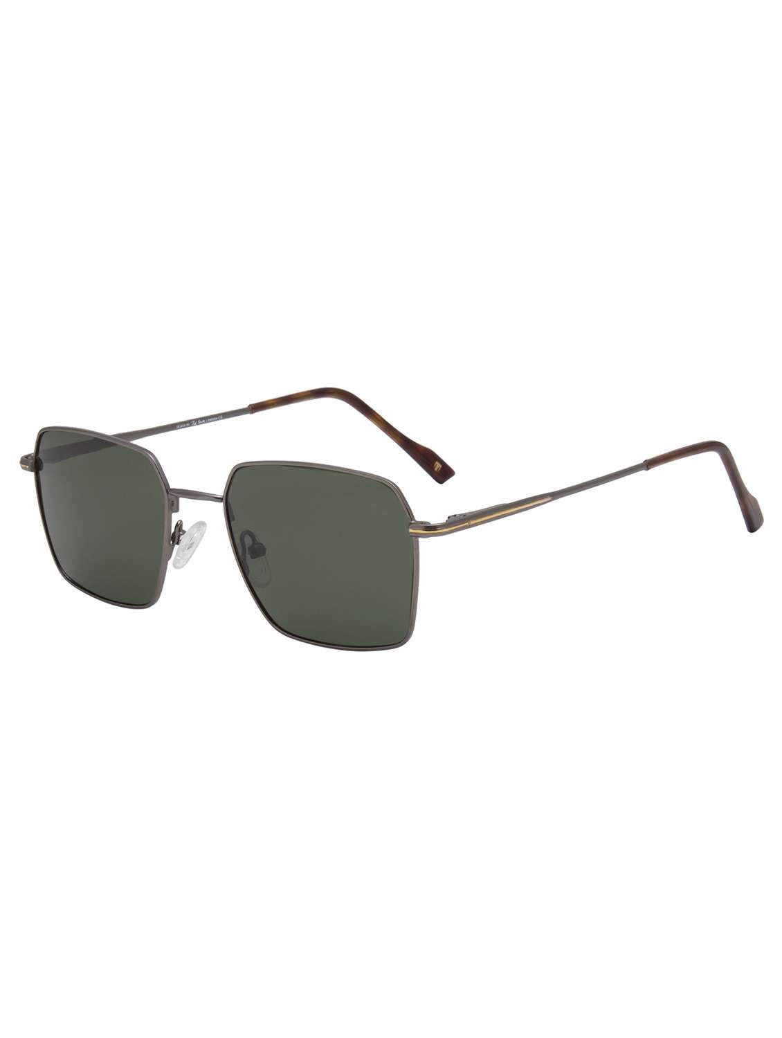 ted smith unisex gun-green metal square sunglasses with polarised lens - 22519076 -  Standard Image - 3