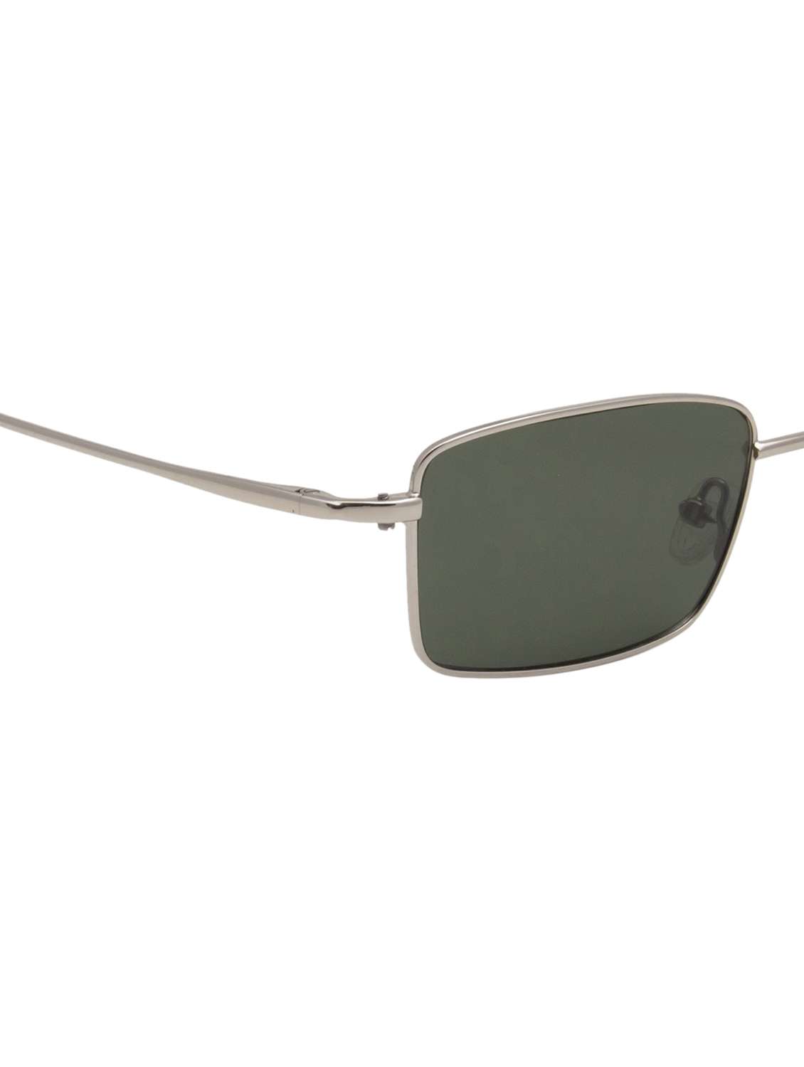 ted smith unisex silver-green aesthetic minimalist rectangle sunglasses with polarised lens - 22519081 -  Standard Image - 5