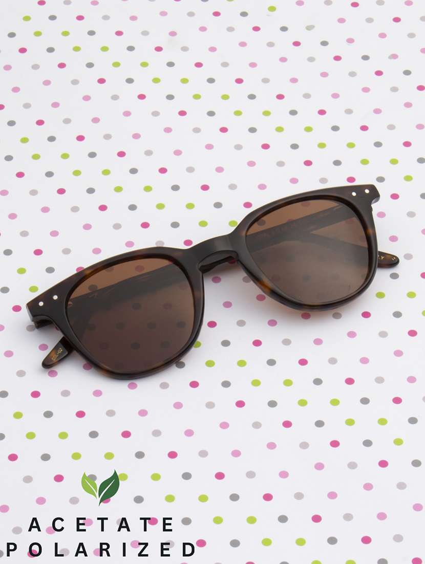 ted smith unisex brown wayfarer luxury acetate sunglasses for with polarised lens