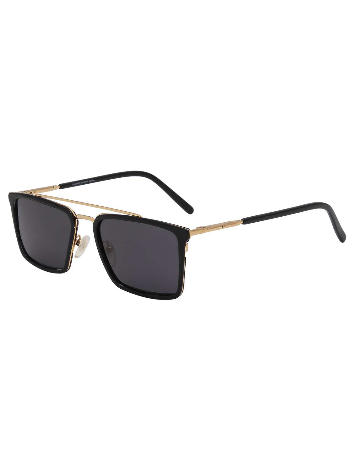 ted smith unisex gold-black square sunglasses with polarised lens - 22519089 -  Standard Image - 3