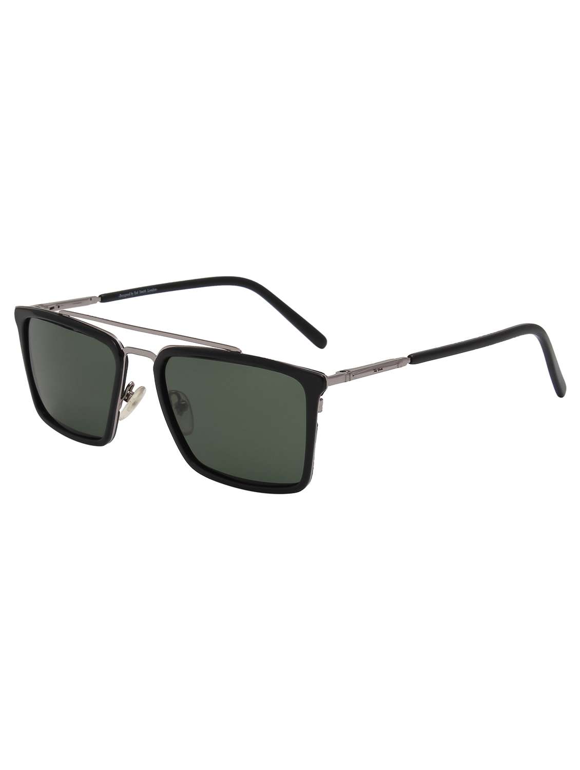 ted smith unisex silver-green square sunglasses with polarised lens - 22519090 -  Standard Image - 3