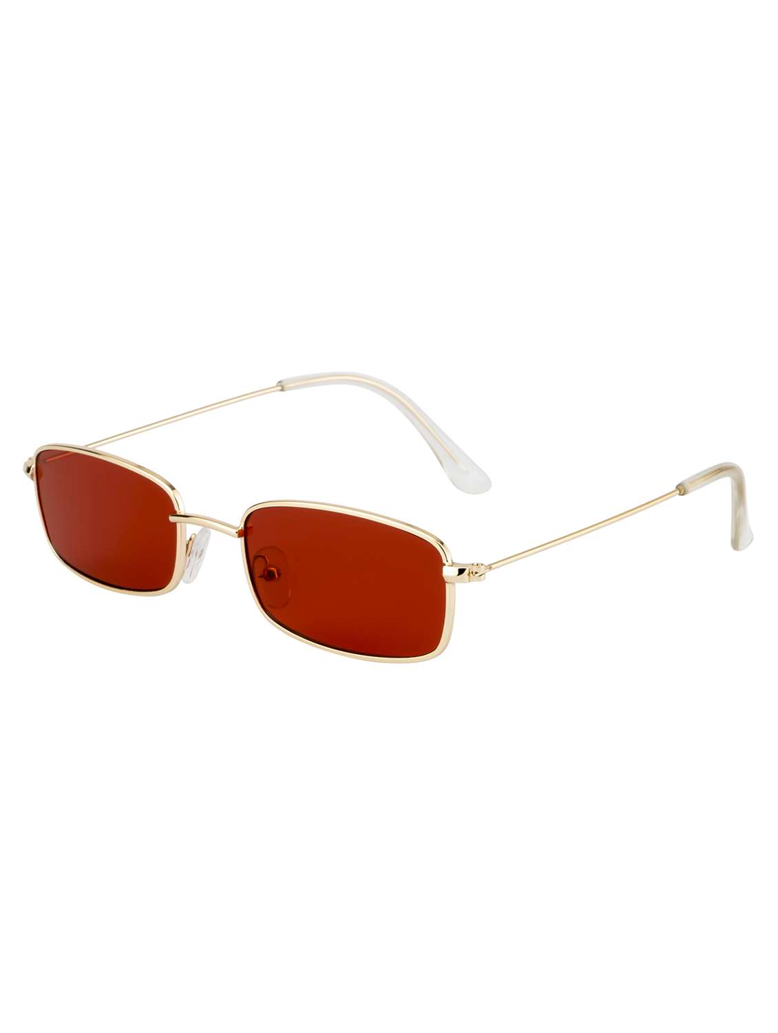 ted smith unisex red lens & gold-toned wayfarer sunglasses with uv protected lens - 22519091 -  Standard Image - 3