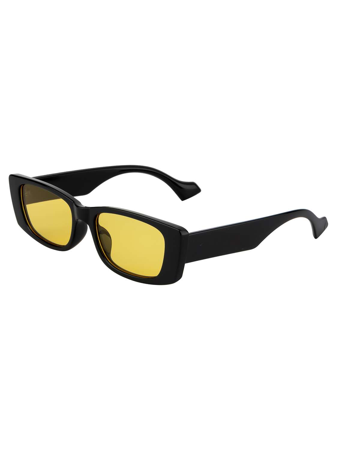 ted smith yellow lens & black rectangle sunglasses with uv protected lens - 22519093 -  Standard Image - 3