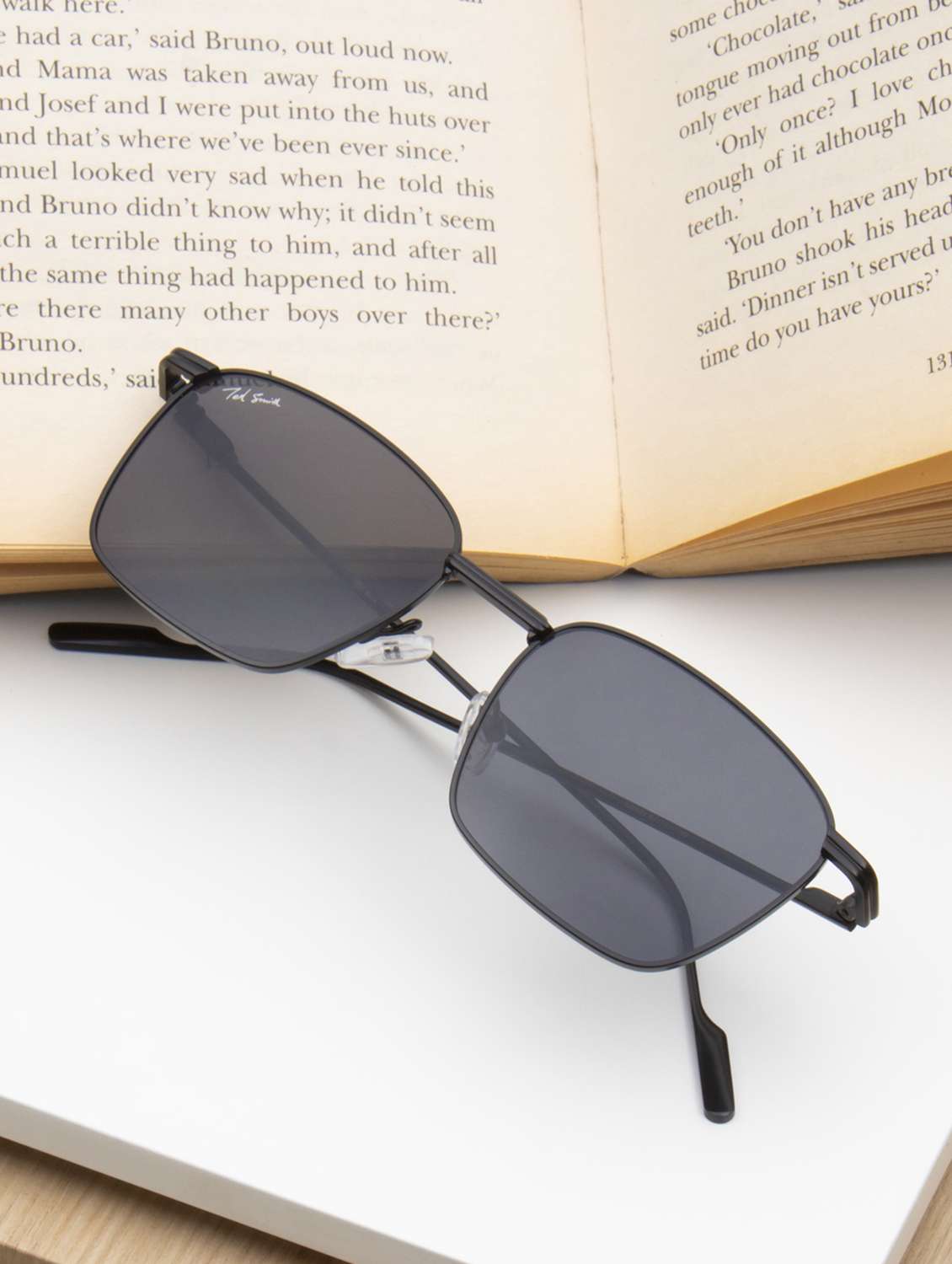 ted smith lens & square sunglasses with uv protected lens