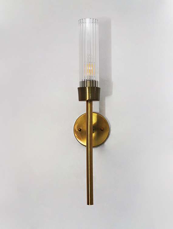 clear glass slim linear wall lamp brass - 22519337 -  Standard Image - 3