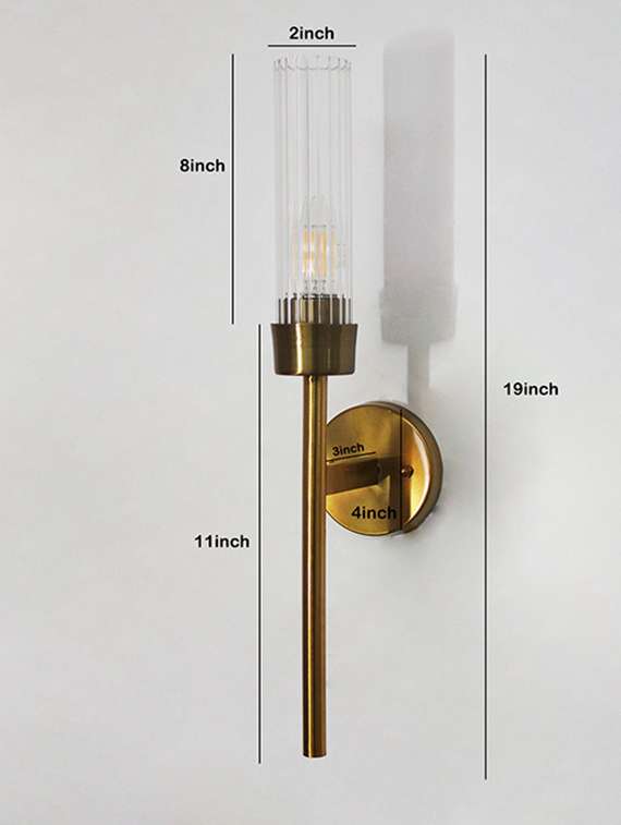 clear glass slim linear wall lamp brass - 22519337 -  Standard Image - 5