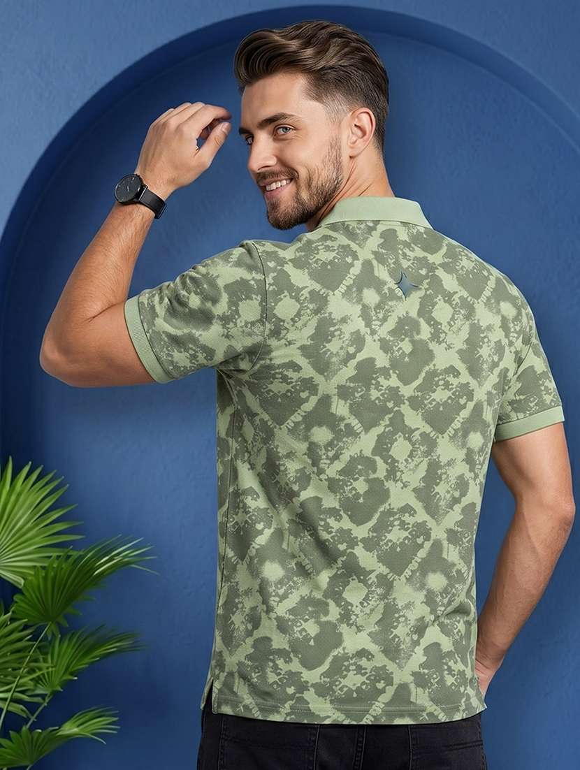men printed short sleeve regular fit polo t-shirt - 22520668 -  Standard Image - 3