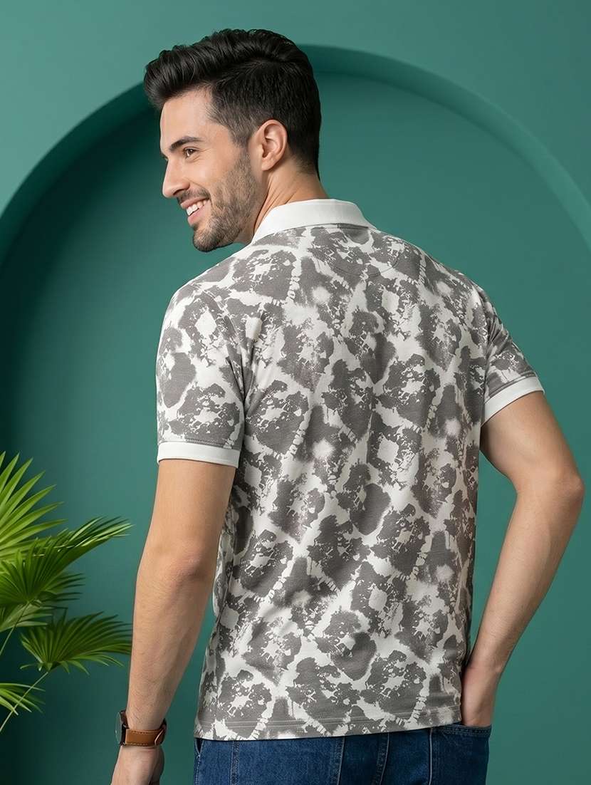 men printed short sleeve regular fit polo t-shirt - 22520669 -  Standard Image - 3