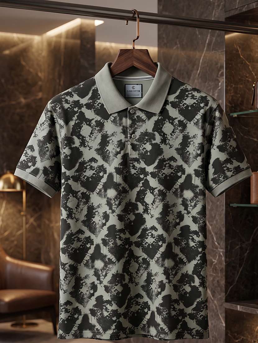 men printed short sleeve regular fit polo t-shirt - 22520678 -  Standard Image - 3