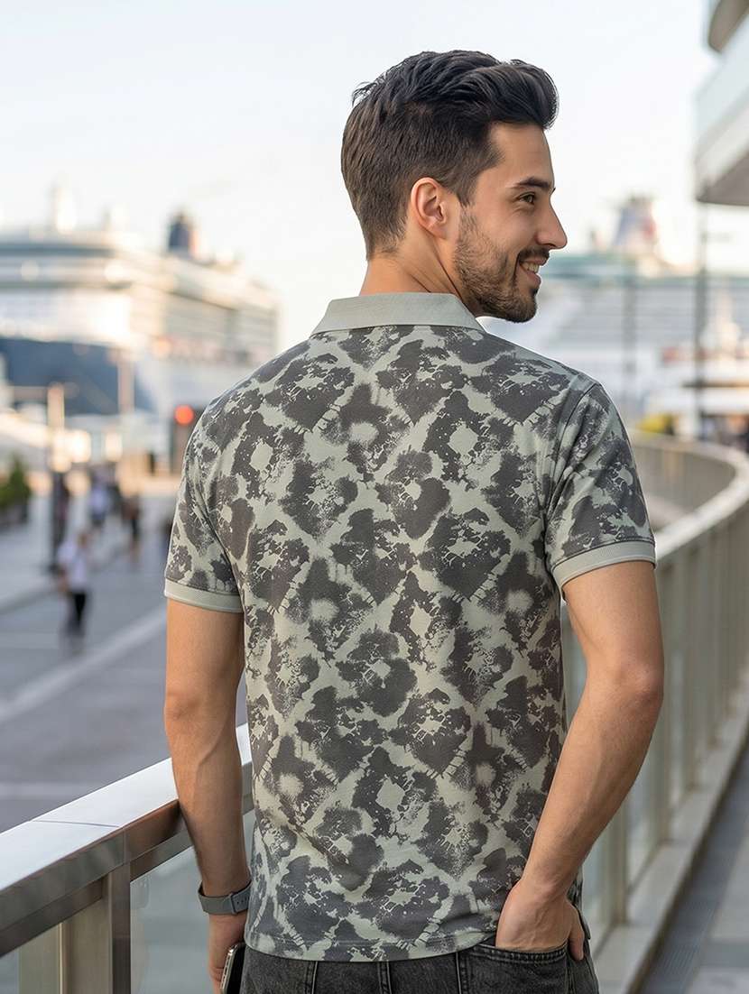 men printed short sleeve regular fit polo t-shirt - 22520690 -  Standard Image - 3