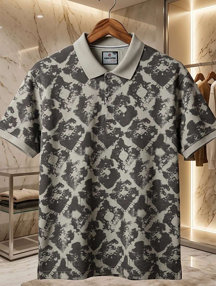 women printed short sleeves oversized polo t-shirt - 22520709 -  Standard Image - 3