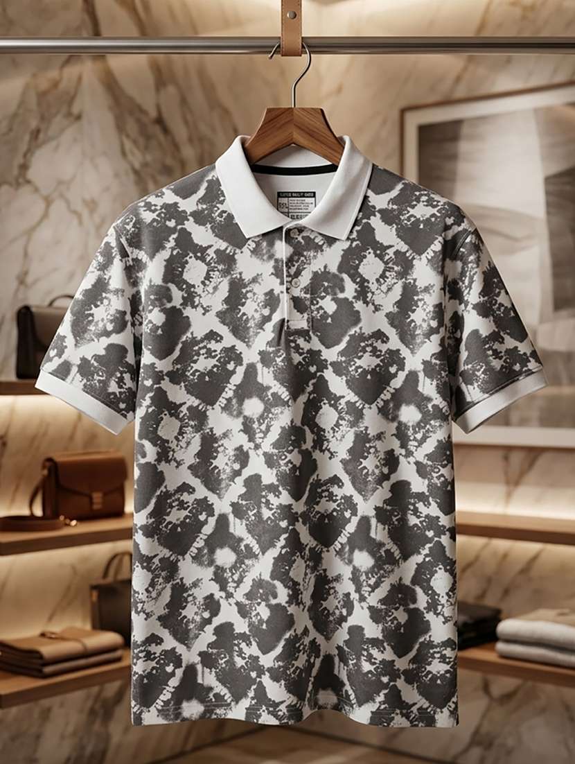 women printed short sleeves oversized polo t-shirt - 22520712 -  Standard Image - 3