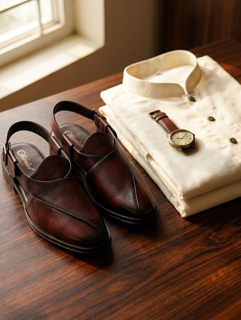 men textured back strap sandal