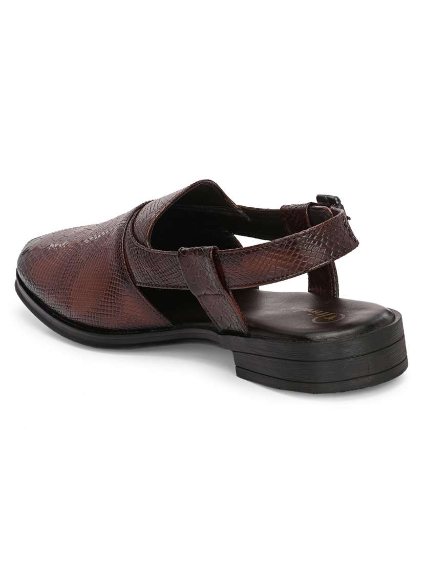 men textured back strap sandal - 22520797 -  Standard Image - 3