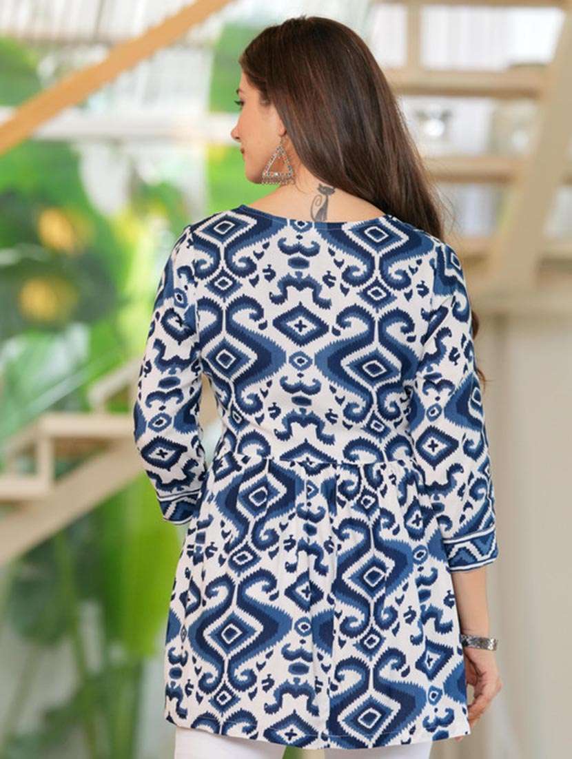 women printed square neck a-line tunic - 22520853 -  Standard Image - 3