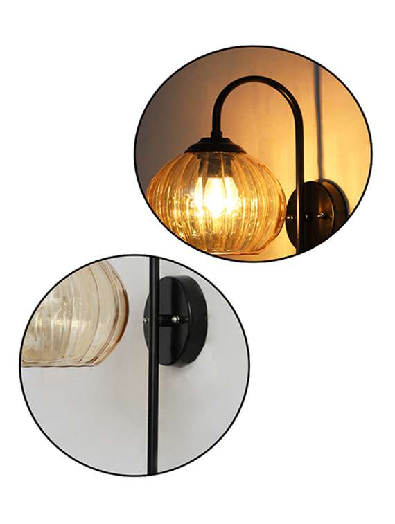 modern amber hanging black wall lamp - 22520882 -  Standard Image - 5