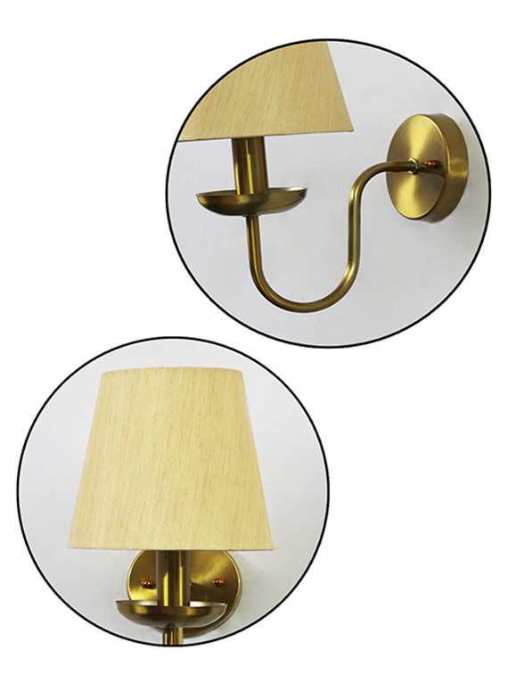 beige fabric shade wall lamp - 22520886 -  Standard Image - 5