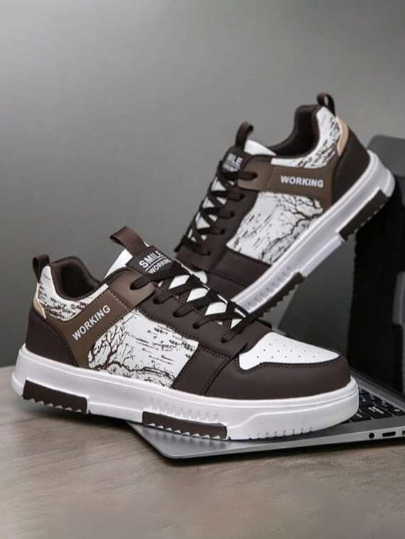 men color block lace up sneaker