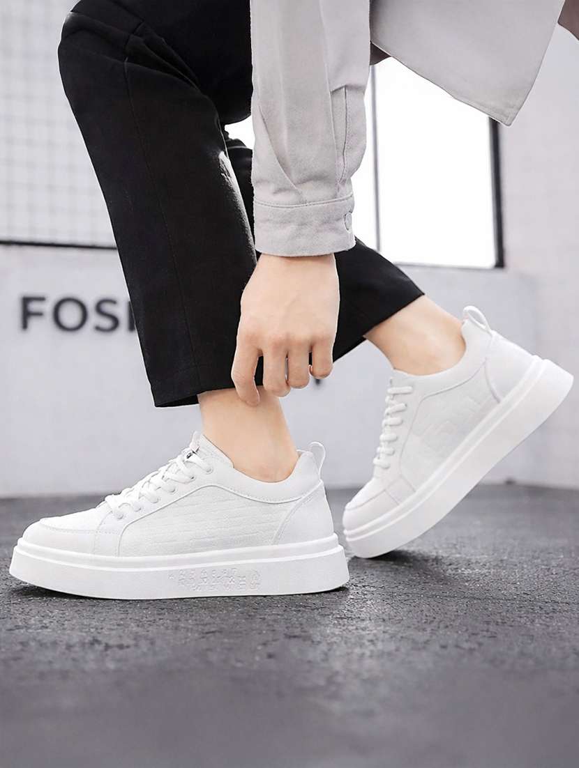 men white lace up sneaker - 22520897 -  Standard Image - 3