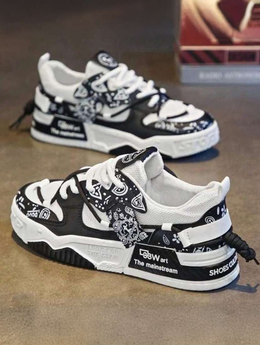 men color block lace up sneaker