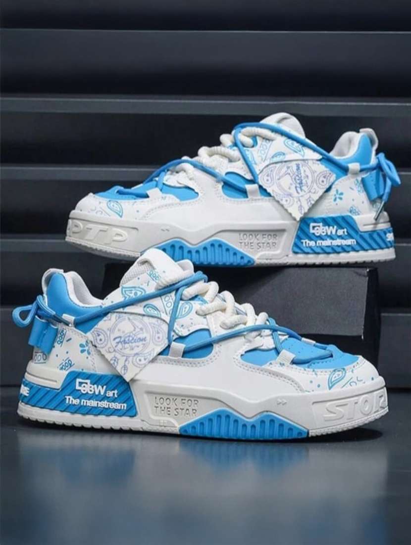 men color block lace up sneaker