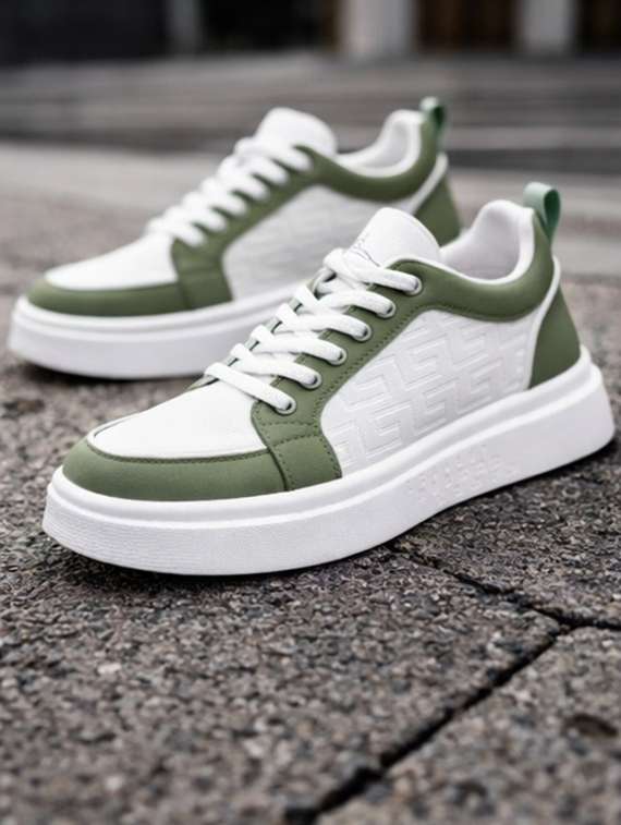 men color block lace up sneaker