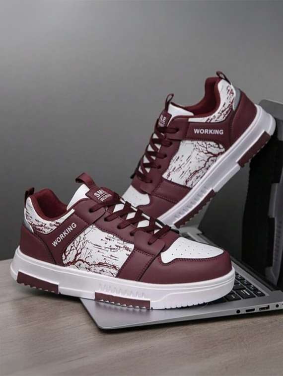 men color block lace up sneaker