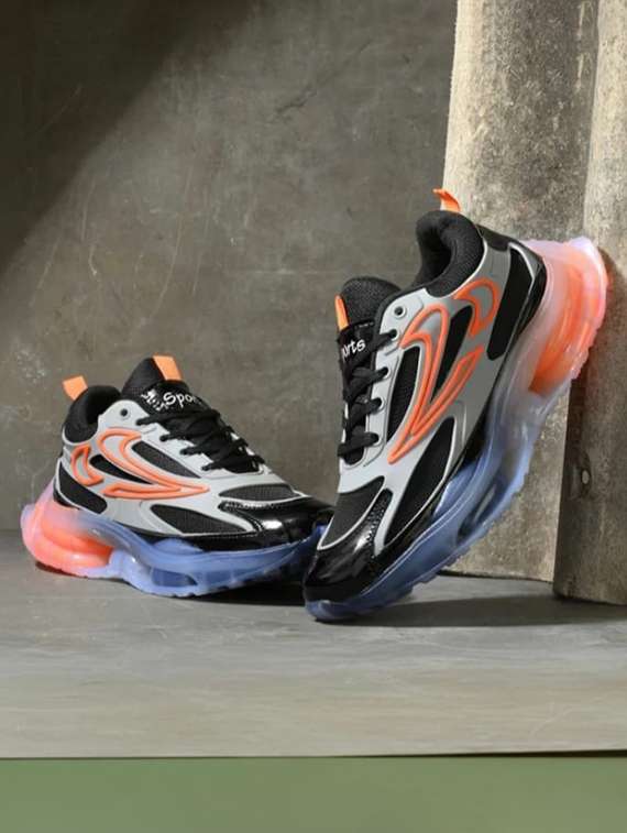 men color block lace up sport shoe