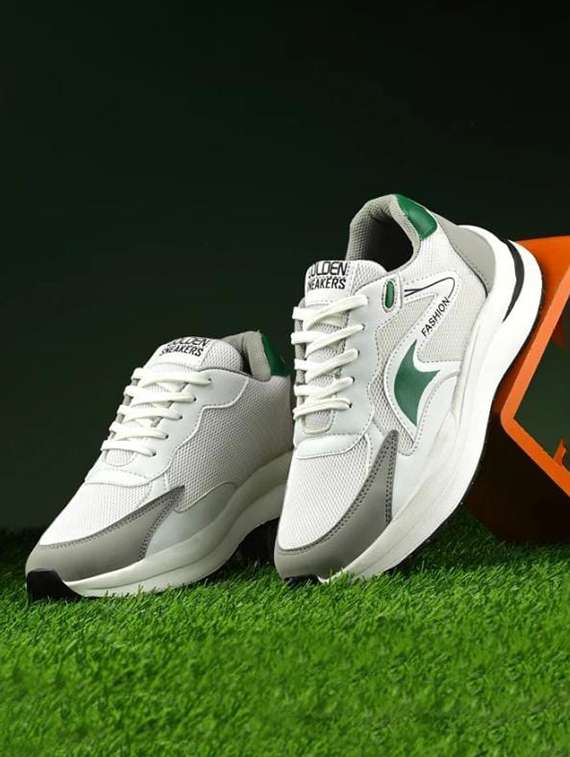 men color block lace up sport shoes