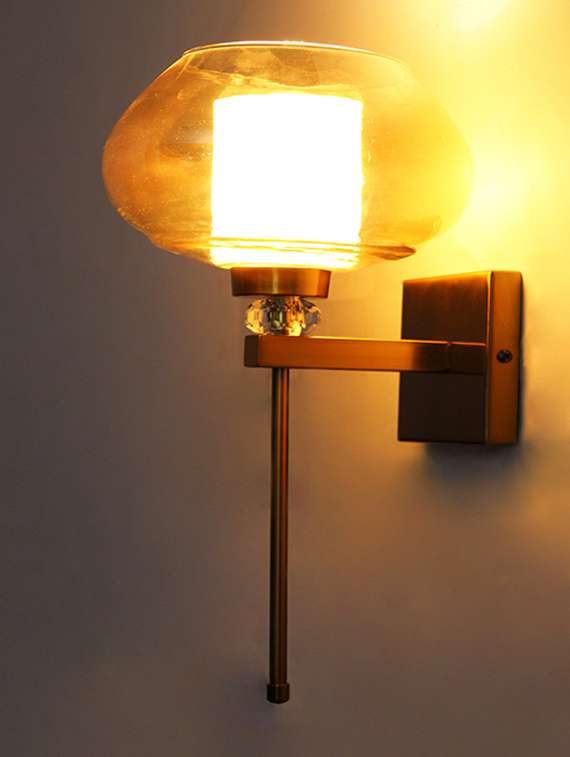 premium amber kachori glass wall sconce