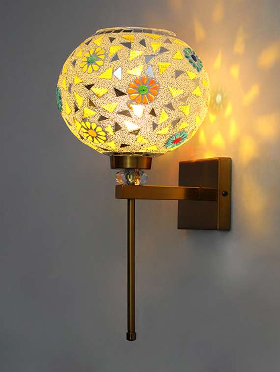 white tipni colourful glass crystal wall light