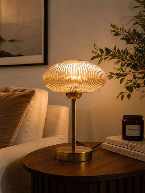 aurora ribbed glass table lamp - 22520929 -  Standard Image - 3