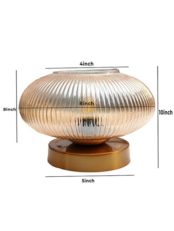 modern ribbed amber kachori glass table lamp - 22520943 -  Standard Image - 3