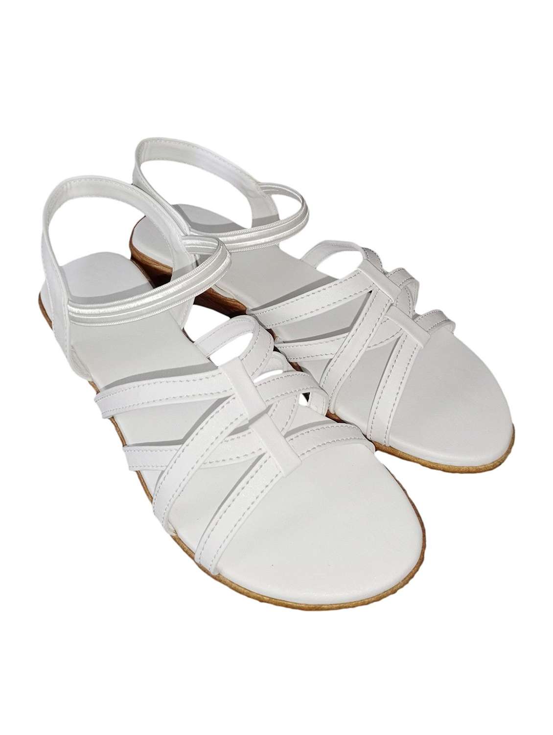 women solid ankle strap wedges