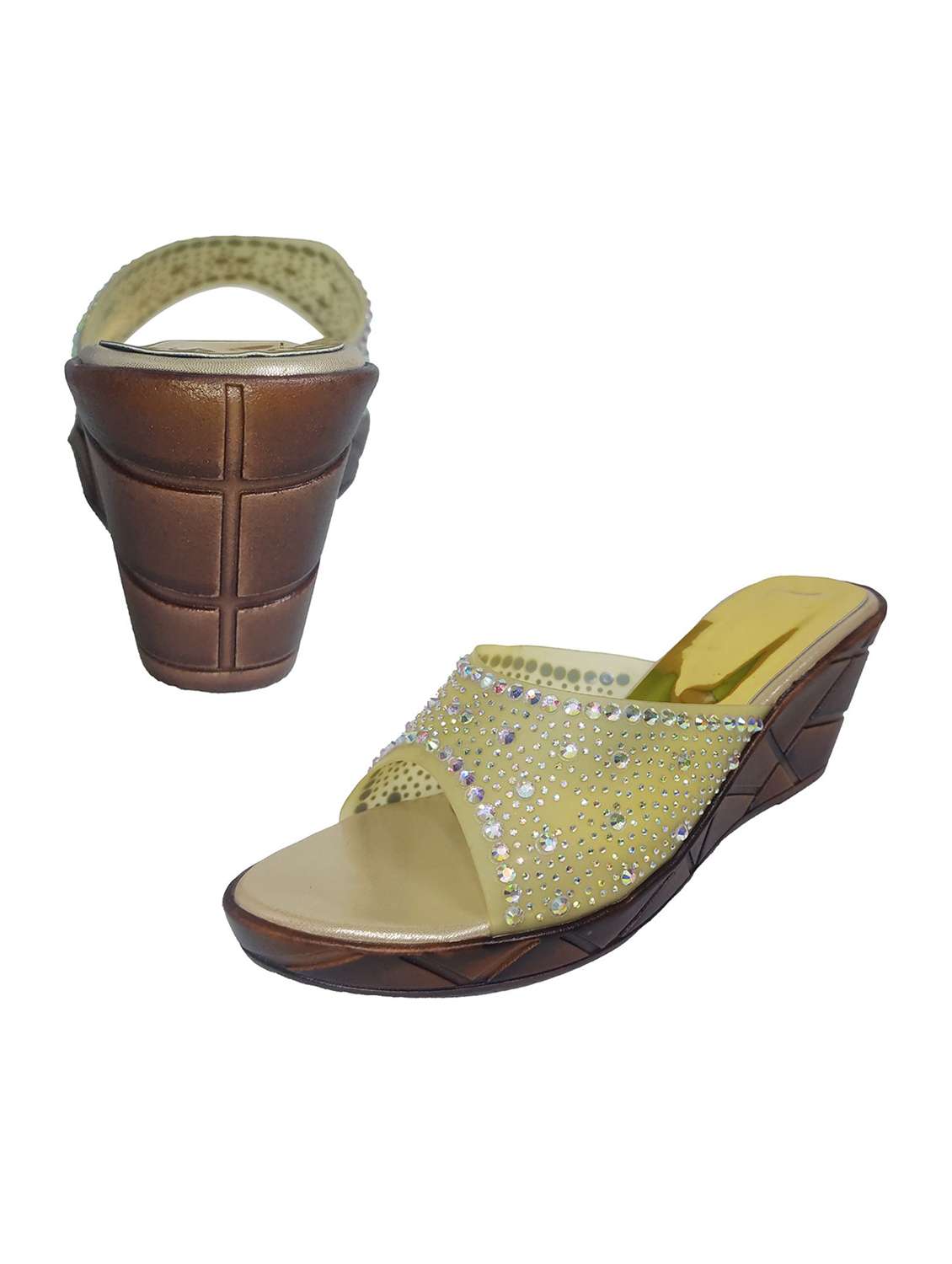 women embellished slip on wedges - 22520973 -  Standard Image - 3