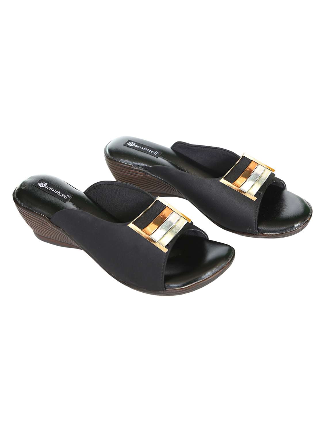 women embellished slip on wedges