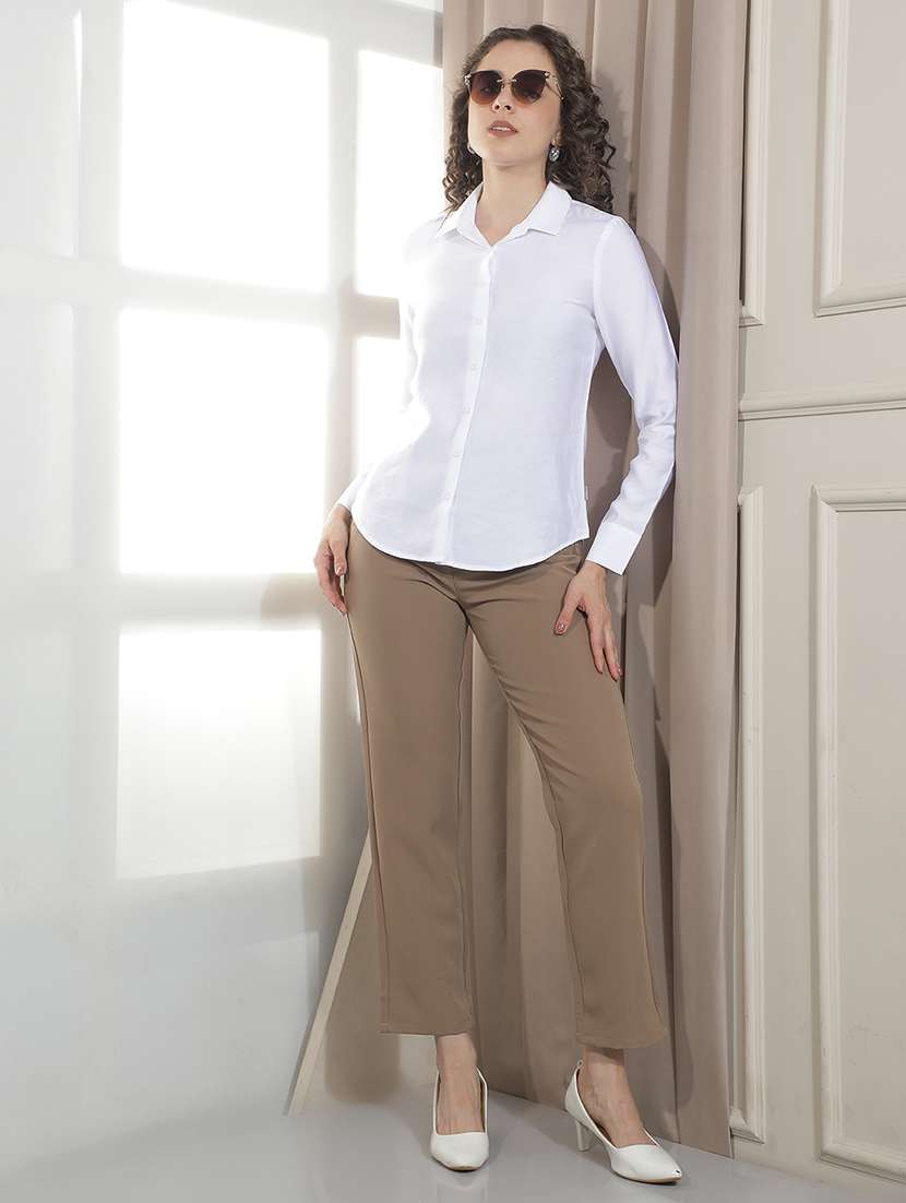 Women Solid Collared Regular Shirt - 22521041 -  Standard Image - 5