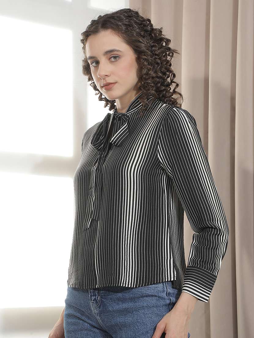Women Printed Tie Up Neck Regular Top - 22521079 -  Standard Image - 5