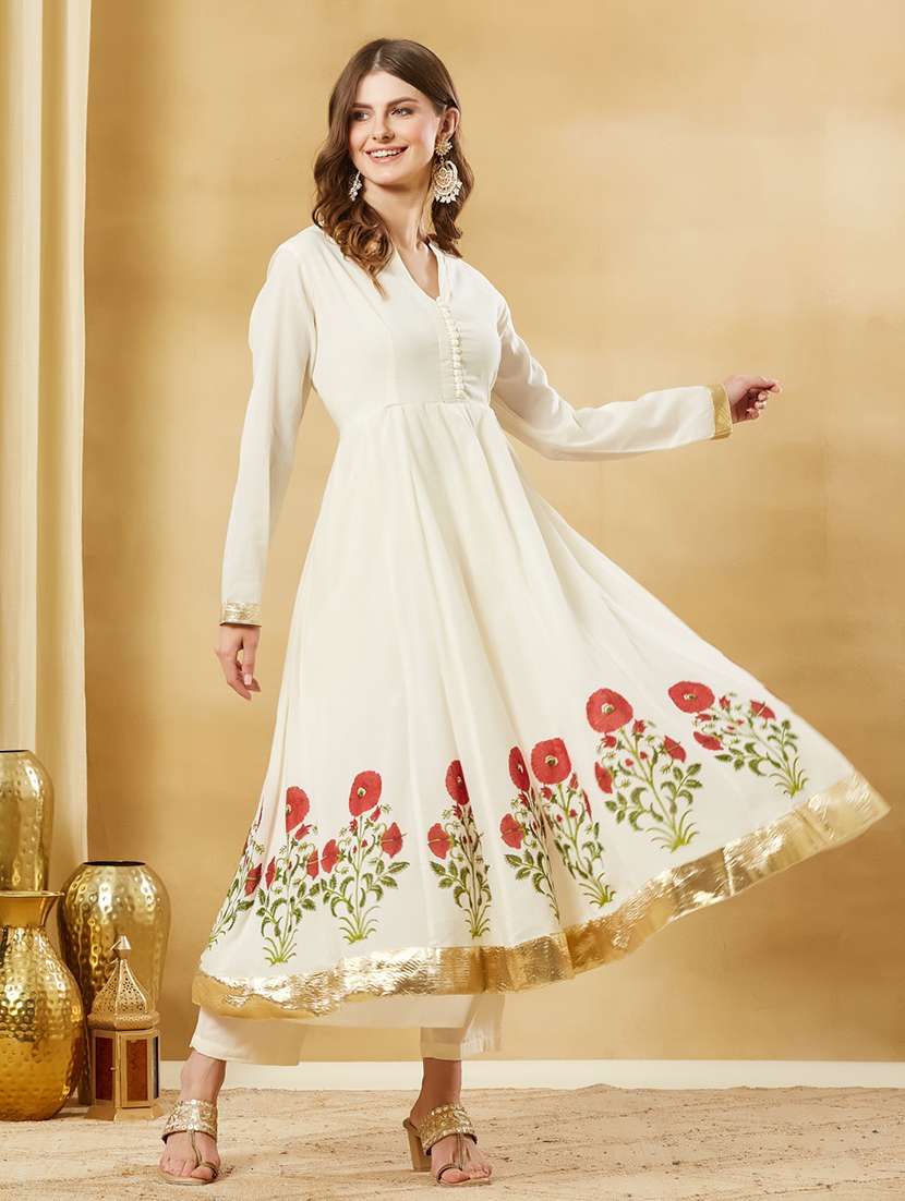 women printed long sleeves kurta pant set with dupatta - 22521179 -  Standard Image - 3