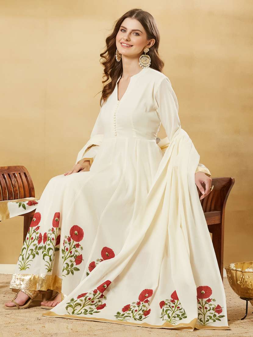 women printed long sleeves kurta pant set with dupatta - 22521179 -  Standard Image - 5