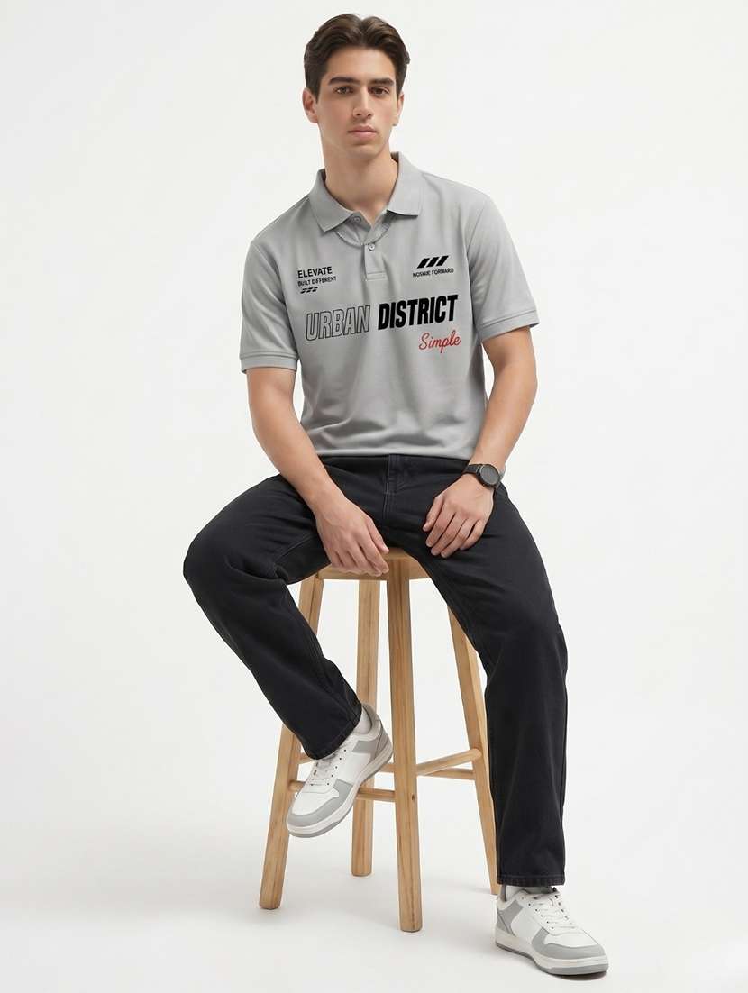 men typographic short sleeve regular fit polo t-shirt - 22521259 -  Standard Image - 3
