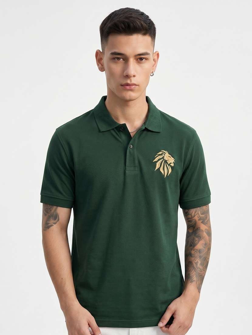 men solid short sleeve regular fit polo t-shirt