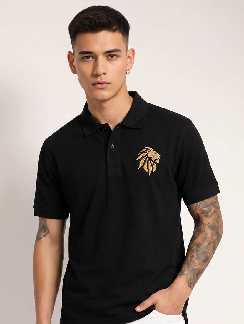 men solid short sleeve regular fit polo t-shirt