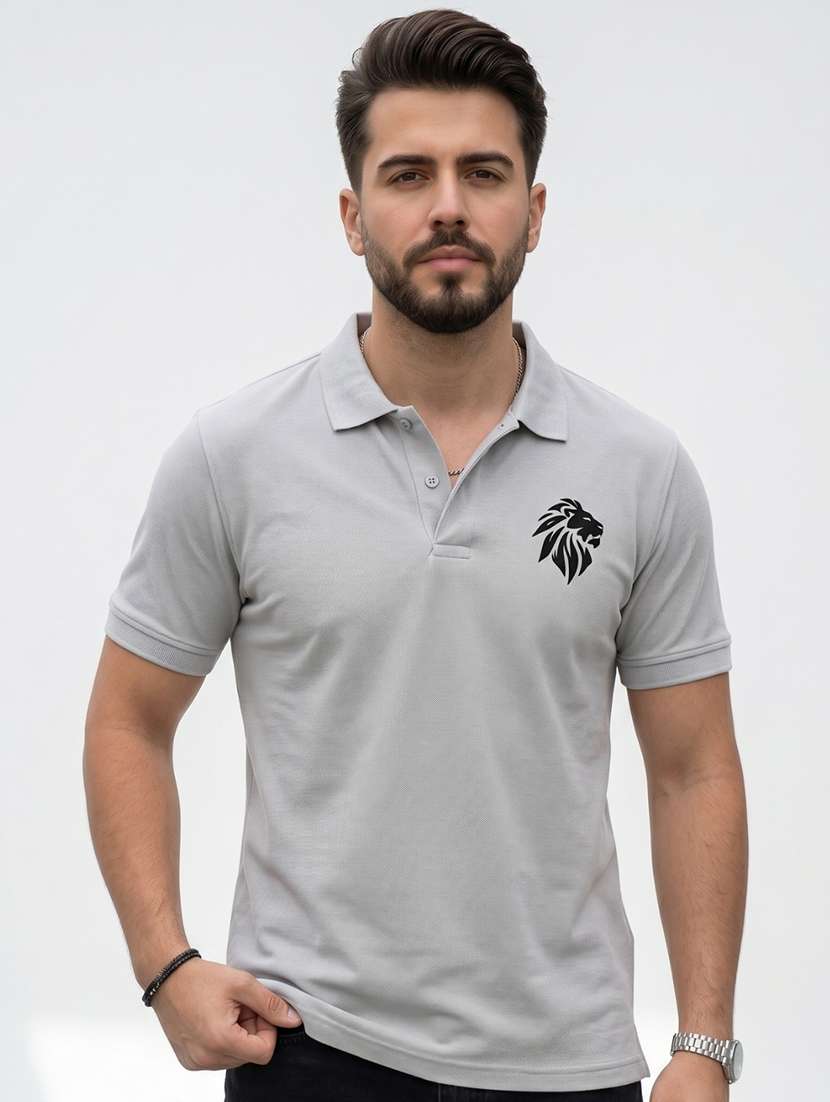 men solid short sleeve regular fit polo t-shirt