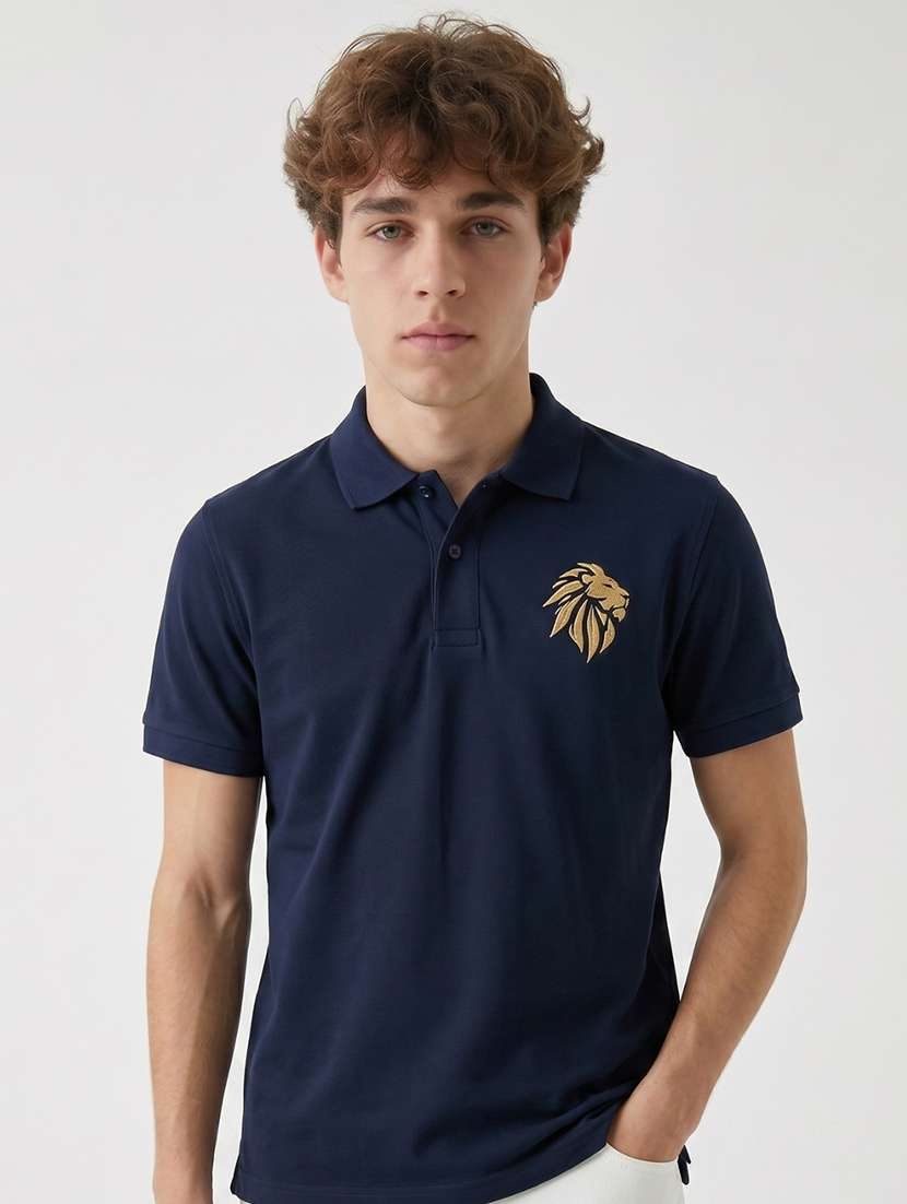 men solid short sleeve regular fit polo t-shirt