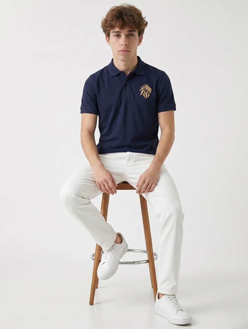 men solid short sleeve regular fit polo t-shirt - 22521266 -  Standard Image - 3