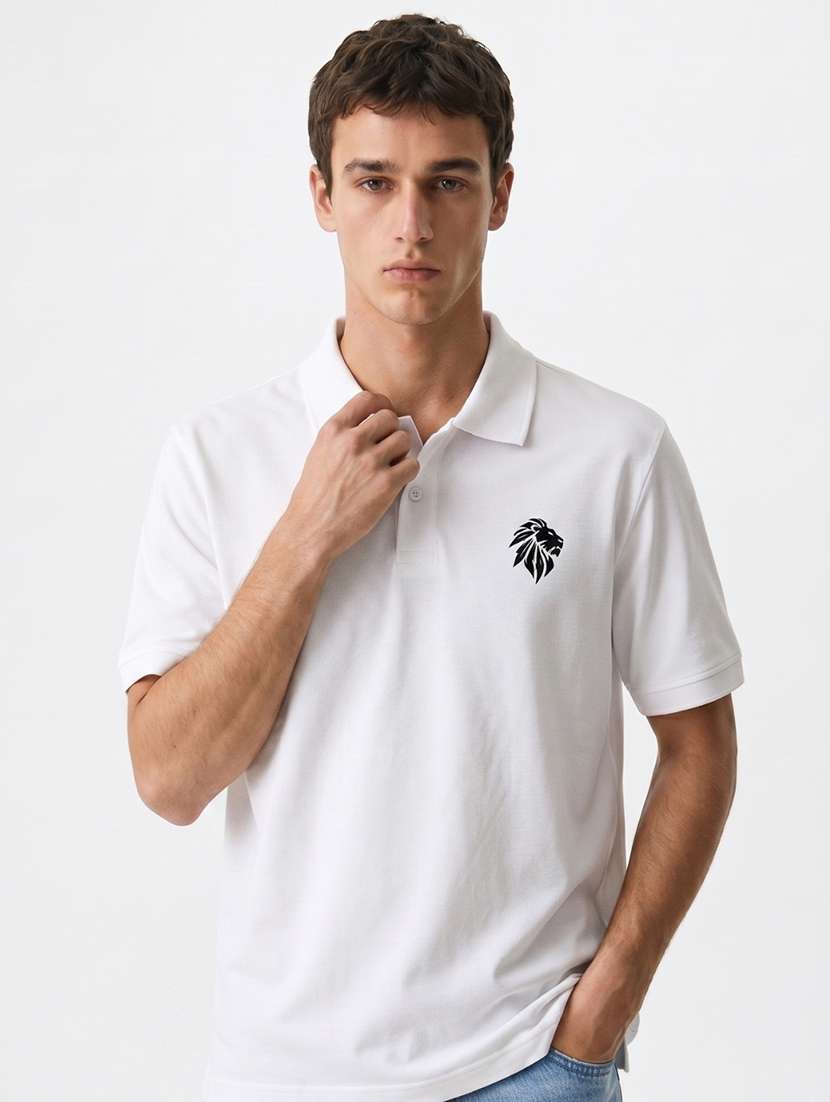 men solid short sleeve regular fit polo t-shirt