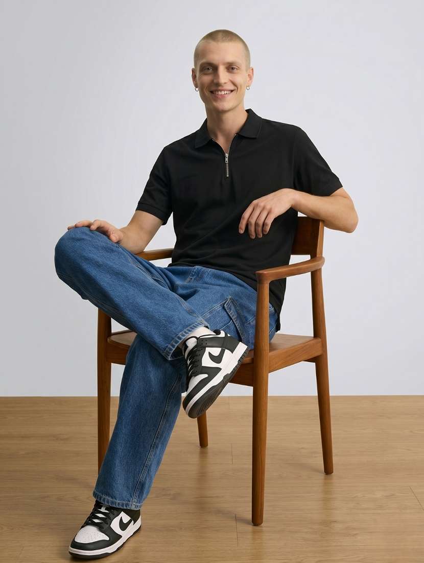 men solid short sleeve regular fit polo t-shirt - 22521269 -  Standard Image - 3