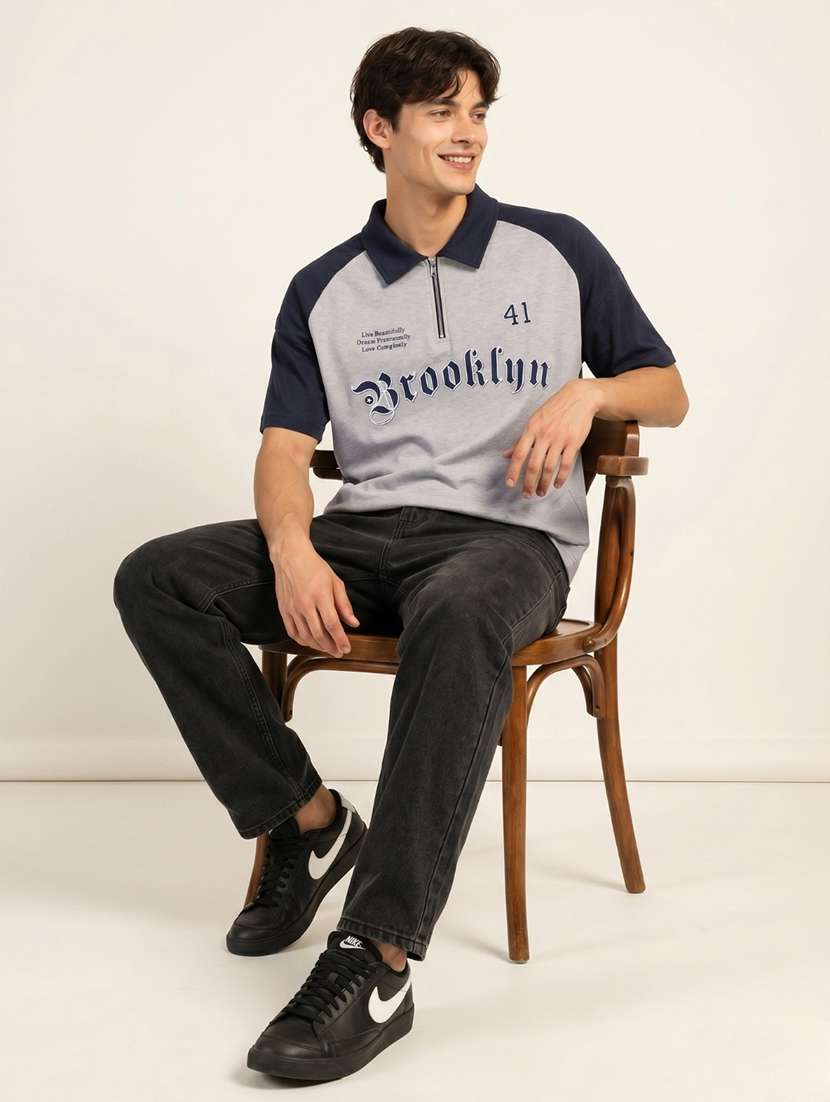 men color block raglan sleeve regular fit polo t-shirt - 22521280 -  Standard Image - 3