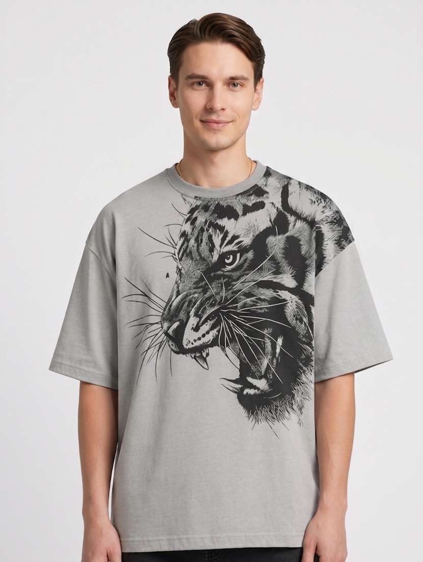 men graphic short sleeve oversized t-shirt